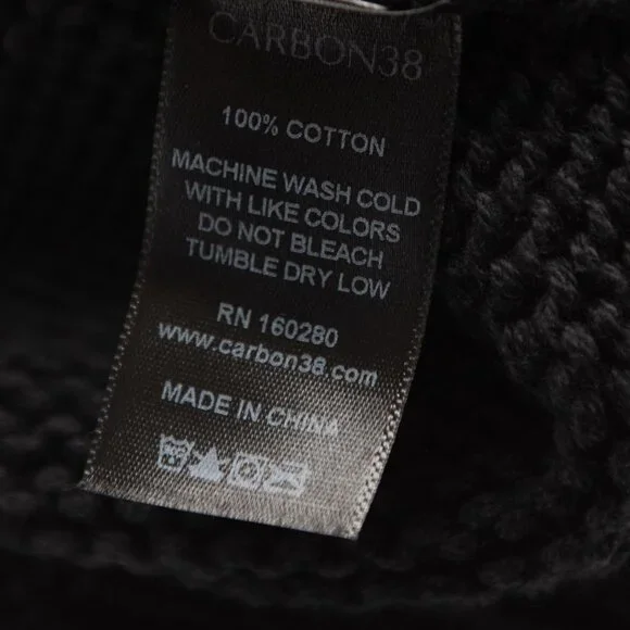 Carbon38 Slouchy Knit Sweater Off The Shoulder Relaxed Black Size Medium - Picture 5 of 6